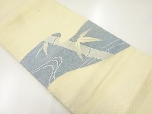 アンティーク　すくい織　竹笹模様織り出し袋帯(材料)